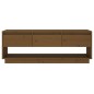 vidaXL Mueble de TV madera maciza de pino marrón miel 110,5x34x40 cm