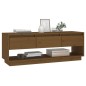 vidaXL Mueble de TV madera maciza de pino marrón miel 110,5x34x40 cm