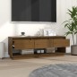 vidaXL Mueble de TV madera maciza de pino marrón miel 110,5x34x40 cm