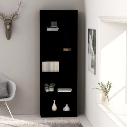 vidaXL Estantería de 5 niveles madera contrachapada negra 60x24x175 cm