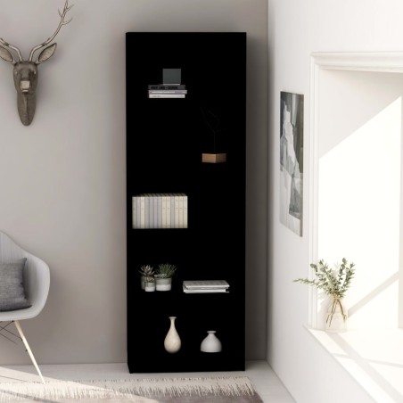 vidaXL Estantería de 5 niveles madera contrachapada negra 60x24x175 cm