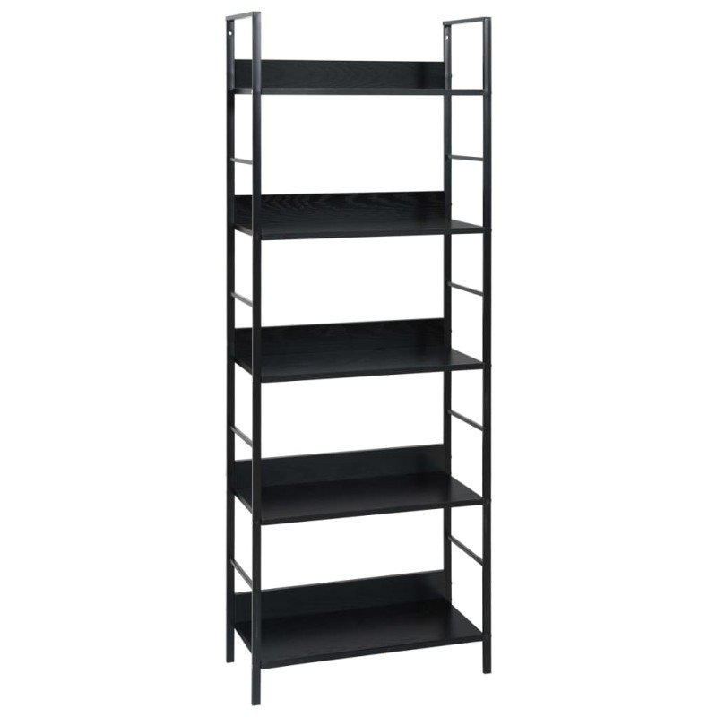 vidaXL Estantería de 5 niveles madera ingeniería negro 60x27,6x158,5cm vidaXL Estantería de 5 niveles madera ingeniería negro 60x27,6x158,5cm