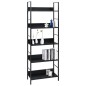 vidaXL Estantería de 5 niveles madera ingeniería negro 60x27,6x158,5cm vidaXL Estantería de 5 niveles madera ingeniería negro 60x27,6x158,5cm