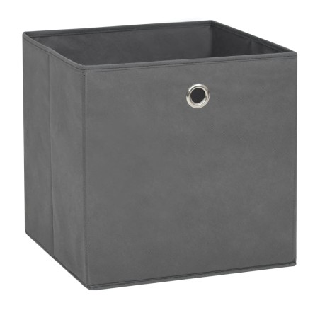 vidaXL Cajas de almacenaje 4 uds tela no tejida gris 28x28x28 cm