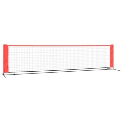 vidaXL Red de tenis poliéster negro y rojo 400x100x87 cm