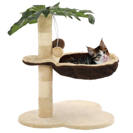 vidaXL Rascador para gatos con poste de sisal 50 cm beige y marrón