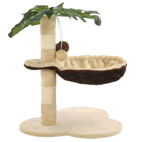 vidaXL Rascador para gatos con poste de sisal 50 cm beige y marrón