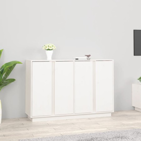 vidaXL Aparador de madera maciza de pino blanco 120x35x80 cm