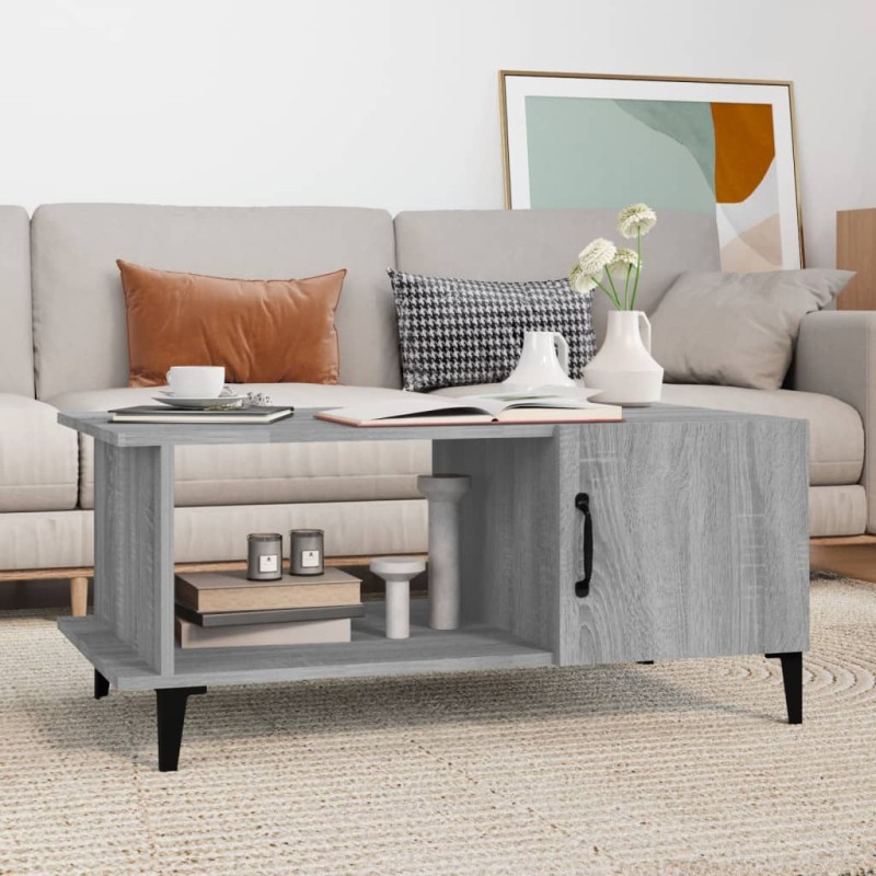 vidaXL Mesa de centro madera contrachapada gris Sonoma 90x50x40 cm vidaXL Mesa de centro madera contrachapada gris Sonoma 90x50x40 cm