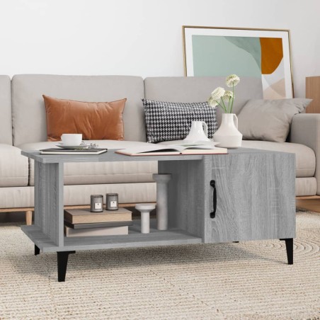 vidaXL Mesa de centro madera contrachapada gris Sonoma 90x50x40 cm