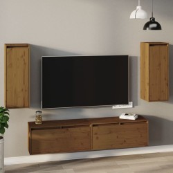 vidaXL Armario de pared 2 uds madera de pino marrón miel 30x30x80 cm
