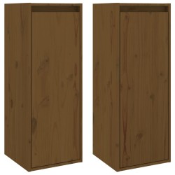 vidaXL Armario de pared 2 uds madera de pino marrón miel 30x30x80 cm