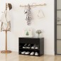 vidaXL Banco zapatero de madera de ingeniería negro 60x30x45 cm