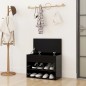 vidaXL Banco zapatero de madera de ingeniería negro 60x30x45 cm