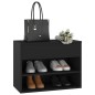 vidaXL Banco zapatero de madera de ingeniería negro 60x30x45 cm