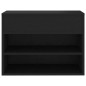 vidaXL Banco zapatero de madera de ingeniería negro 60x30x45 cm
