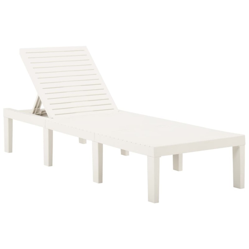 vidaXL Tumbona de plástico blanco vidaXL Tumbona de plástico blanco