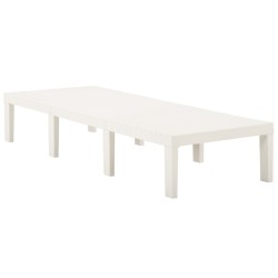 vidaXL Tumbona de plástico blanco