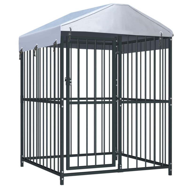 vidaXL Perrera de exterior con techo 120x120x150 cm vidaXL Perrera de exterior con techo 120x120x150 cm