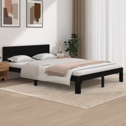 vidaXL Estructura de cama madera maciza de pino negro 140x200 cm