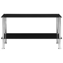 vidaXL Mesa de centro de vidrio templado negro 110x43x60 cm