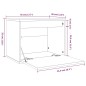 vidaXL Armario de pared de madera maciza de pino gris 45x30x35 cm