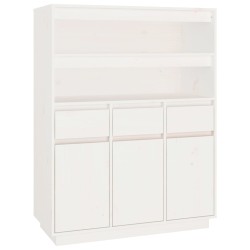 vidaXL Aparador alto de madera maciza de pino blanco 89x40x116,5 cm