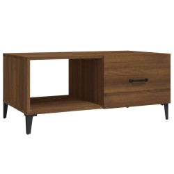 vidaXL Mesa de centro madera contrachapada roble marrón 90x50x40 cm