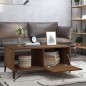 vidaXL Mesa de centro madera contrachapada roble marrón 90x50x40 cm vidaXL Mesa de centro madera contrachapada roble marrón 90x50x40 cm
