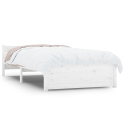 vidaXL Estructura de cama madera maciza blanco 90x200 cm
