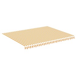 vidaXL Tela de repuesto para toldo amarillo y blanco 4,5x3,5 m