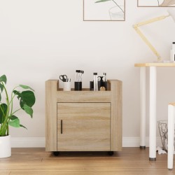 vidaXL Carrito de escritorio contrachapada roble Sonoma 60x45x60 cm