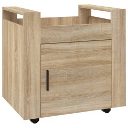 vidaXL Carrito de escritorio contrachapada roble Sonoma 60x45x60 cm