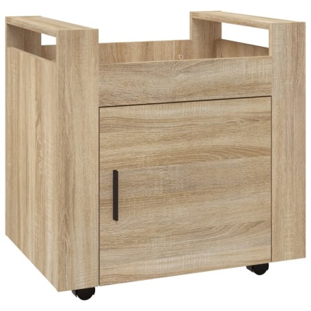 vidaXL Carrito de escritorio contrachapada roble Sonoma 60x45x60 cm