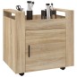 vidaXL Carrito de escritorio contrachapada roble Sonoma 60x45x60 cm