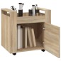 vidaXL Carrito de escritorio contrachapada roble Sonoma 60x45x60 cm