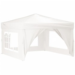 vidaXL Carpa para fiestas plegable con paredes laterales blanco 3x3 m