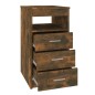 vidaXL Cajonera de madera contrachapada color roble ahumado 40x50x76cm vidaXL Cajonera de madera contrachapada color roble ahumado 40x50x76cm