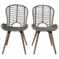 vidaXL Sillas de comedor 2 unidades ratán natural marrón vidaXL Sillas de comedor 2 unidades ratán natural marrón