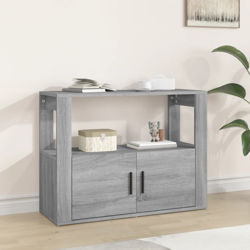 vidaXL Aparador de madera contrachapada gris Sonoma 80x30x60 cm vidaXL Aparador de madera contrachapada gris Sonoma 80x30x60 cm