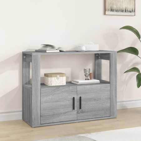 vidaXL Aparador de madera contrachapada gris Sonoma 80x30x60 cm