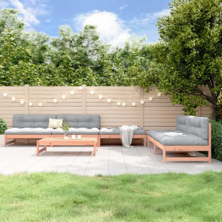 vidaXL Juego de muebles de jardín 6 pzas madera maciza abeto Douglas