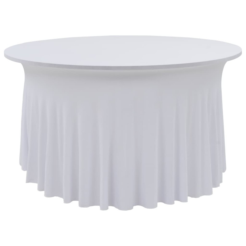 vidaXL Fundas elásticas para mesa 2 uds con falda 150x74 cm blanco vidaXL Fundas elásticas para mesa 2 uds con falda 150x74 cm blanco