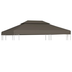 vidaXL Toldo de cenador 2 niveles 310 g/m² 4x3 m gris topo