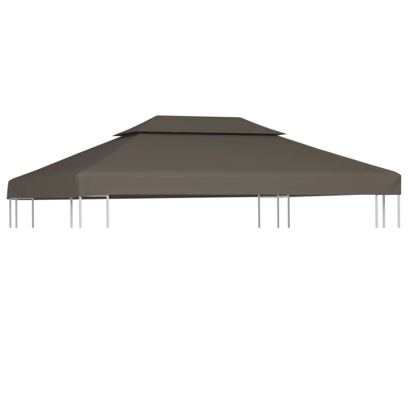 vidaXL Toldo de cenador 2 niveles 310 g/m² 4x3 m gris topo vidaXL Toldo de cenador 2 niveles 310 g/m² 4x3 m gris topo