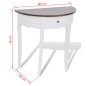 vidaXL Mesa consola semicircular con cajón blanca y superficie marrón vidaXL Mesa consola semicircular con cajón blanca y superficie marrón