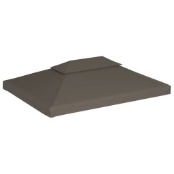 vidaXL Toldo de cenador 2 niveles 310 g/m² 4x3 m gris topo
