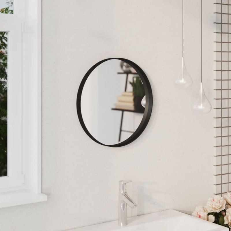 vidaXL Espejo de pared negro 40 cm vidaXL Espejo de pared negro 40 cm