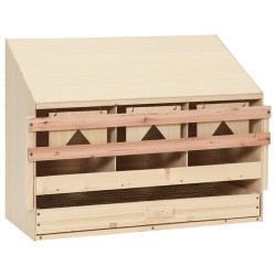 vidaXL Ponedero para gallinas 3 compartimentos madera pino 72x33x54 cm