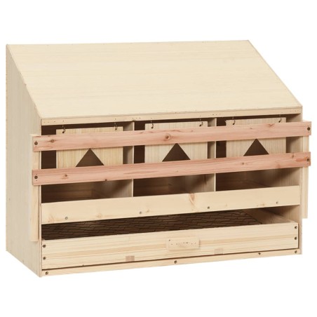 vidaXL Ponedero para gallinas 3 compartimentos madera pino 72x33x54 cm